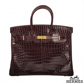 Herms Porosus Crocodile GHW 35cm Birkin Bag